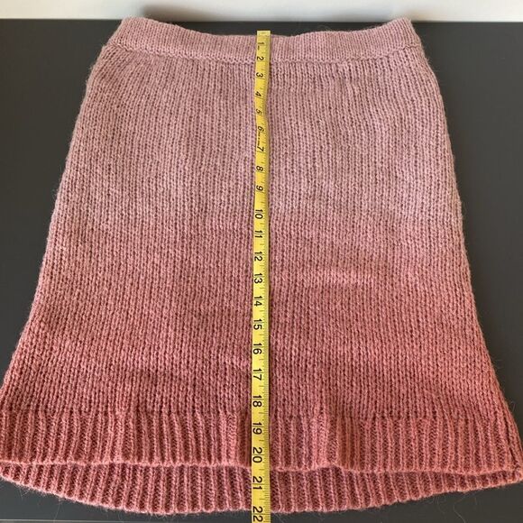 Free People Blush & Coral Pink Ombré Knit Pencil Skirt Sz M Boho Chic Coastal - Picture 8 of 11